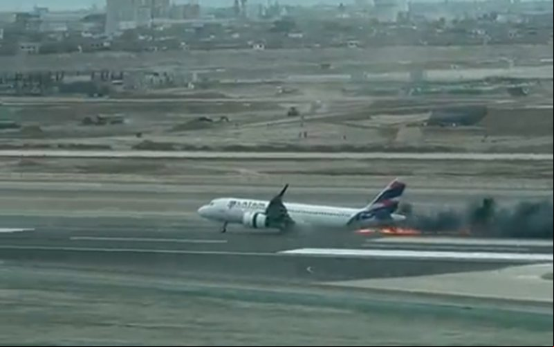 Colisão no aeroporto de Lima deixou dois mortos e 36 feridos - Reprodução/Redes Sociais