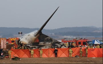 O acidente, ocorrido em 29 de dezembro, deixou 179 mortos e apenas dois sobreviventes - Agência Yonhap