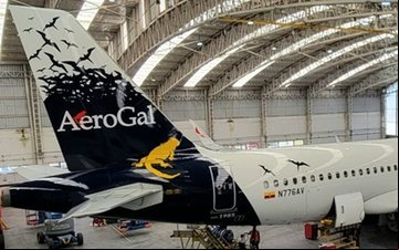 Um Airbus A320 foi escolhido para relembrar a história da AeroGal - Avianca/Divulgação