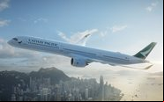 O Airbus A350-1000XWB da Cathay Pacific tem autonomia para fazer a nova rota - Divulgação