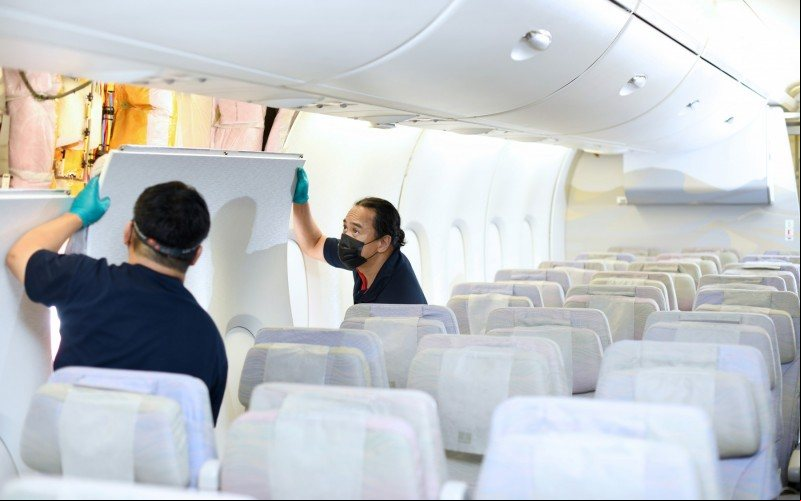Cada Airbus A380 deverá consumir 16 dias de trabalhos ao longo de 24 horas para ser concluído - Emirates