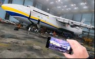 Cena mostra boas condições visuais do An-124 que ava por manutenção no dia da invasão ao aeroporto - Reprodução Twitter