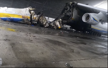 Antonov An-225 pousou no aeroporto de Hostomel poucos dias antes da invasão russa - Divulgação