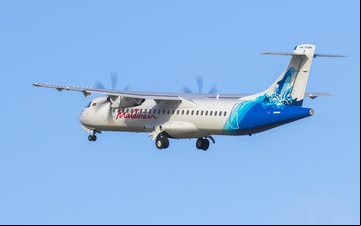 A frota da Maldivian é composta, majoritariamente, por turboélices - ATR/Divulgação