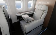 Novo interior business da ATR destaca o assento único em cada lado da aeronave - Divulgação