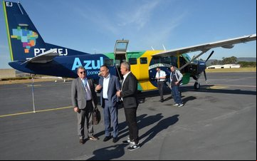 Voo procedente de Jundiaí marcou a liberação do aeroporto de Registro para operações comerciais - Divulgação