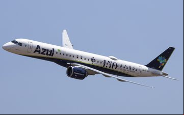 Os voos serão realizados pelo Embraer E195-E2, para até 136 ageiros - Guilherme Amâncio