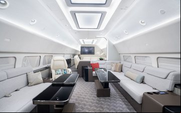 A família de aviões BBJ derivados do 737 MAX oferece uma das maiores cabines do mercado - Divulgação