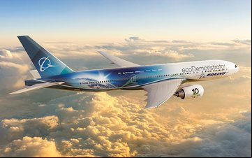 Novo ecoDemonstrator 2022 é baseado em um Boeing 777-200ER que vai testar tecnologias ambientalmente responsáveis - Boeing
