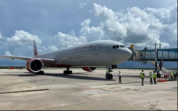 Os voos serão feitos pelo Boeing 777-300ER da Rossiya Airlines, a serviço da Aeroflot - Ministério das Relações Exteriores da Rússia/Twitter