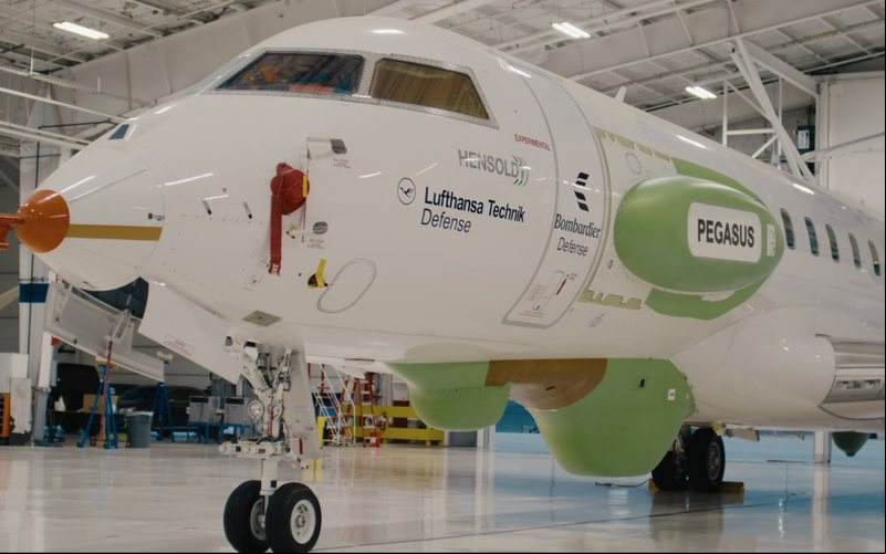 O sistema foi desenvolvido pela empresa Hensoldt e instalado na Lufthansa Technik Defense - Bombardier