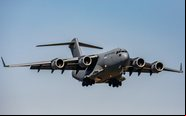 Viagem do presidente ucraniano ocorreu a bordo do cargueiro C-17 - RAF