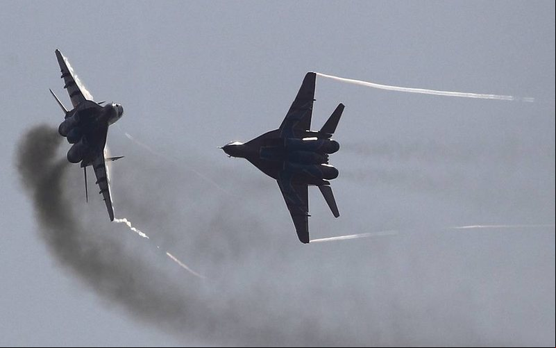 Antes da guerra a força aérea da Ucrânia era composta principalmente por caças MiG-29, Su-27, Su-24 e Su-25 - Divulgação