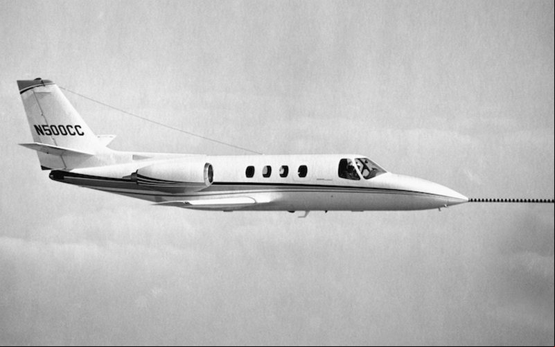 Protótipo do Cessna 500 Fanjet em voo de teste - Textron Aviation