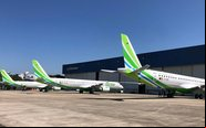 Três E195-E2 ainda nas instalações da Embraer, em São José dos Campos, no interior de São Paulo - Reprodução