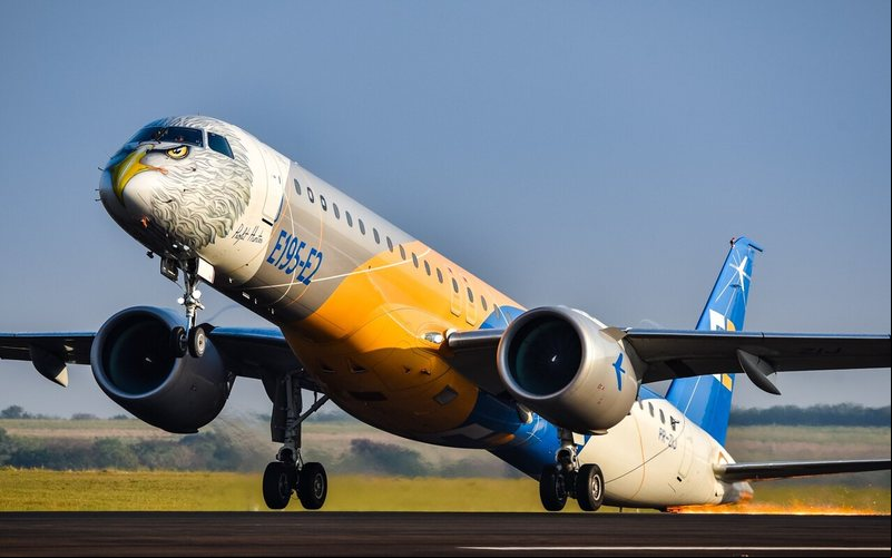 Embraer em testes de velocidade mínima de decolagem (VMU) - Embraer/Davi Branco Filho