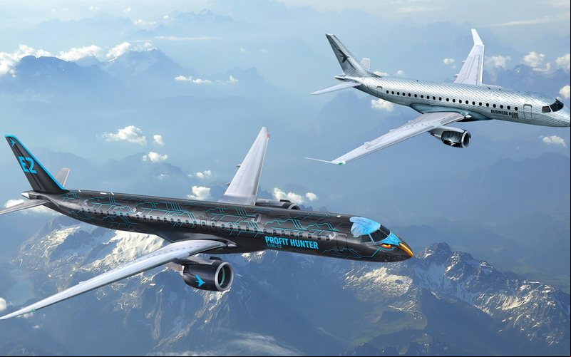 Além das atualizações nos aviões comerciais, o fabricante mostrou avanços no conceito de aeronaves sustentáveis Energia - Embraer