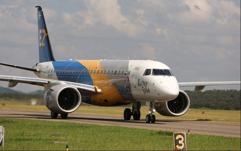 Aeronave fez um voo com ageiros partindo do aeroporto de Gimpo, na capital sul-coreana - Embraer/Divulgação