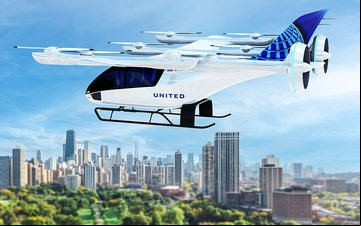 As primeiras entregas dos eVTOLs da Eve para a United estão previstas para 2026 - Divulgação