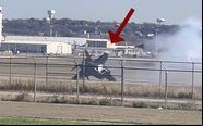 F-35B no momento do impacto com o solo e a perda de controle direcional - Via redes sociais