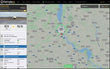 Antonov An-225 foi destruído nos primeiros dias da guerra, mas seus dados foram exibidos em voo de protesto