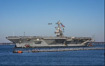 USS Gerald Ford faz parte de uma nova classe super porta-aviões dos EUA - USN