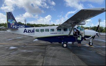 Os voos serão feitos com o Cessna 208B Grand Caravan, para até nove ageiros - Aena Brasil/Divulgação