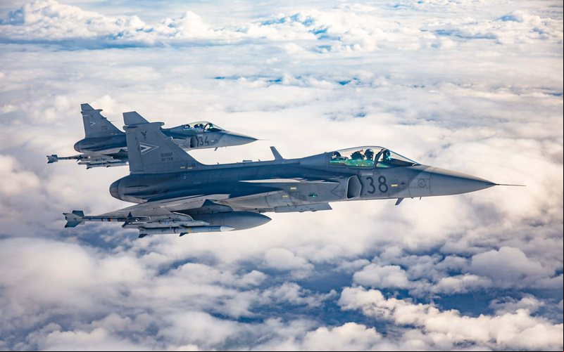 Os novos caças auxiliarão na proteção e defesa do espaço aéreo húngaro e da Organização do Tratado do Atlântico Norte (OTAN) - Divulgação.