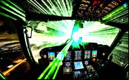 Laser pode causar cegueira momentânea do piloto e desorientação visual, com risco potencial de acidente grave - Dall-E