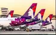 Aviões da Hawaiian Airlines no aeroporto de Los Angeles, um dos principais do país - Los Angeles World Airports-LAWA