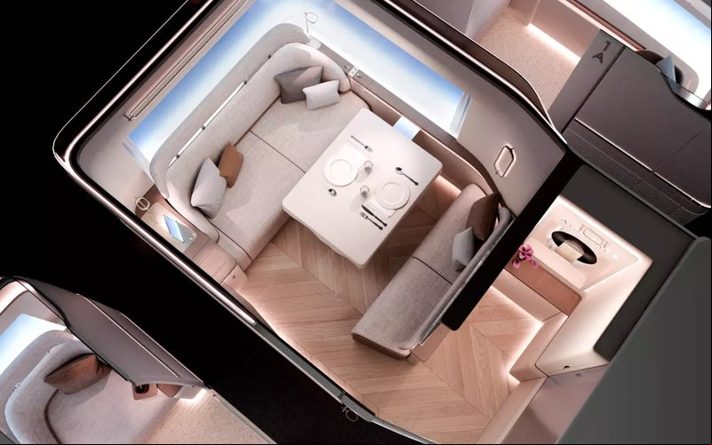 Novo onceito é exibido em realidade aumentada na Aircraft Interiors Expo da Airbus - Airbus/Divulgação
