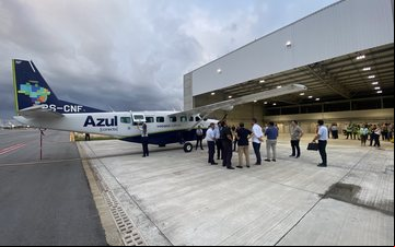 O espaço pode abrigar até quatro aeronaves - Azul Linhas Aéreas/Divulgação