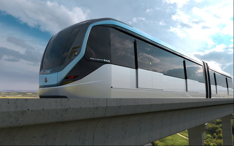 O People Mover ligará a estação Aeroporto-Guarulhos da tm aos três terminais do aeroporto de Guarulhos - Marcopolo Rail/Divulgação