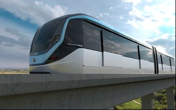 O People Mover ligará a estação Aeroporto-Guarulhos da tm aos três terminais do aeroporto de Guarulhos - Marcopolo Rail/Divulgação