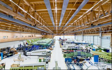 Linha de montagem do avião executivo PC-24 - Divulgação