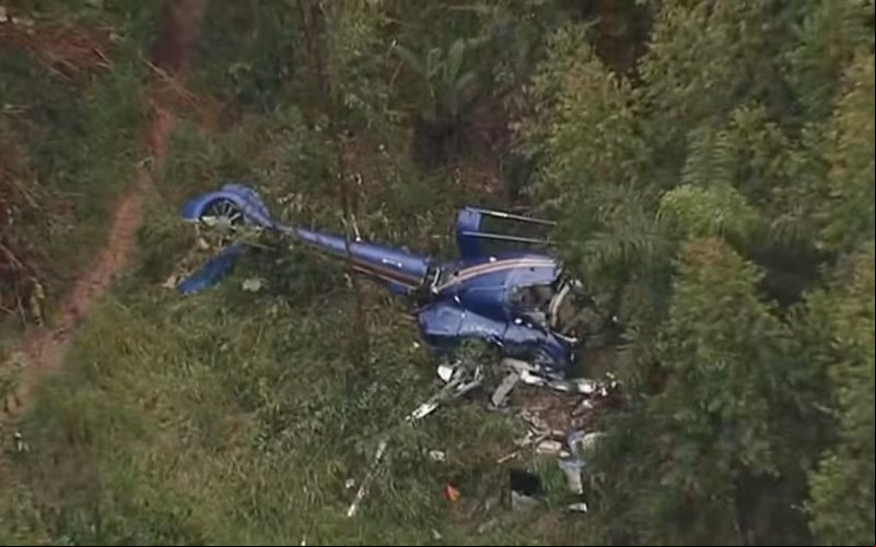A aeronave seguia de São Paulo para a região de Campinas com quatro pessoas a bordo - Reprodução/TV Globo