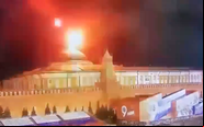 Suposto ataque com drone teria sido evitado pela defesa russa, mas o drone teria voado vários metros sobre o Kremlin até ser interceptado - Reprodução