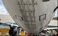 Danos causados no A321, após Tail Strike - Reprodução/Redes sociais