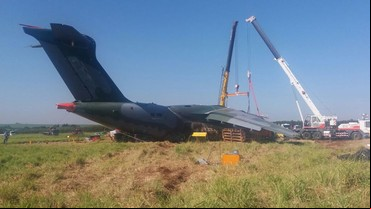 KC-390 após incidente na Embraer