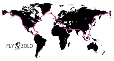 Mapa viagem Zara Rutherford